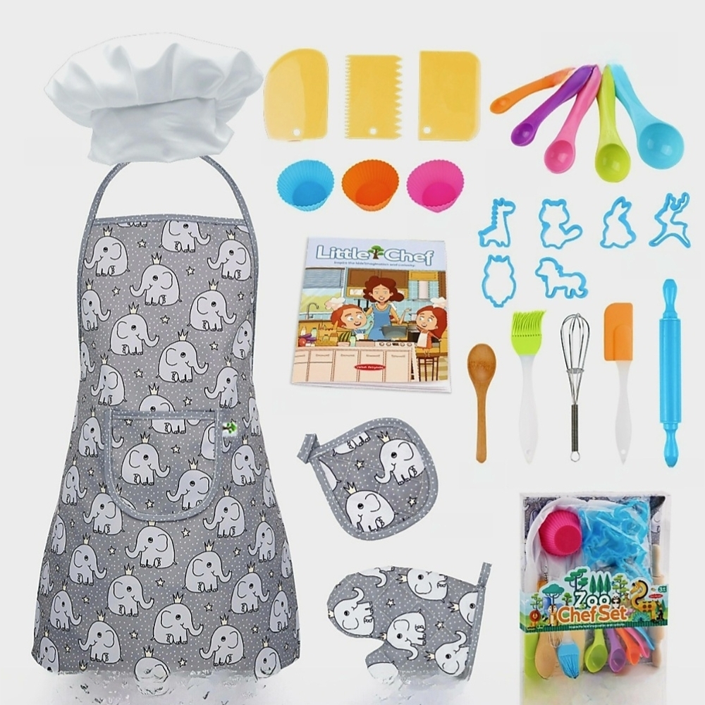 Kids Learning Zoo Little Chef Set Ages 3-12 ~ Complete + Recipe Book ~ BNIB